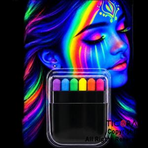 MAQUILLAJE BANDERITA FLUO FUSION VISUAL 6 COLORES EN BARRA 6 GR (8537B)